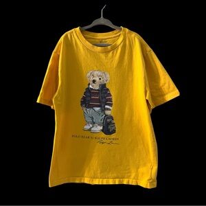 Ralph Lauren Yellow Polo Tee Youth Medium Big Bear
